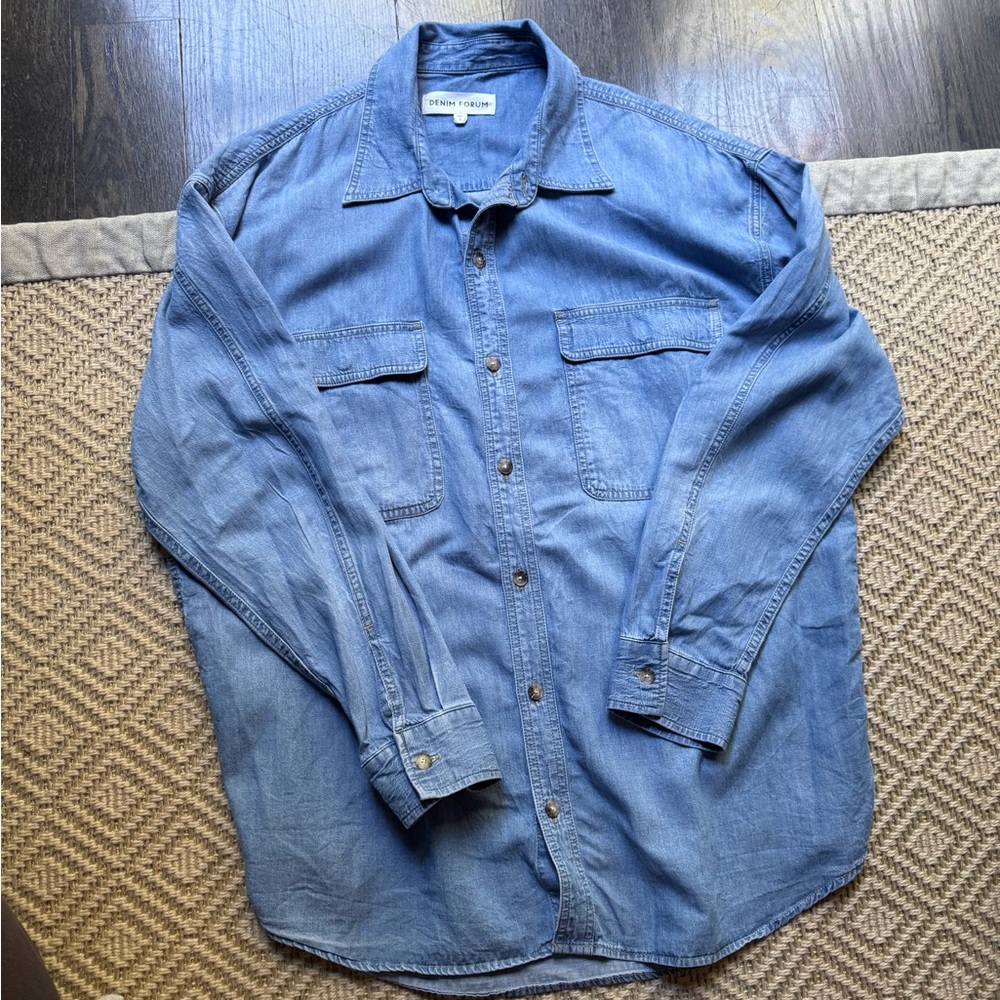 Stone Island Light Blue Button-Up Shirt